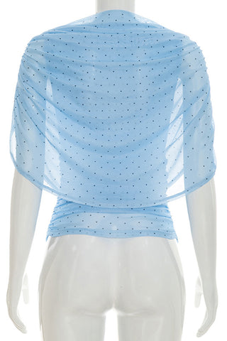 Draped Polka Dot Top
