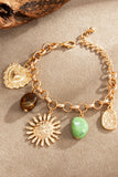 Tone Sun Charm Link Bracelet