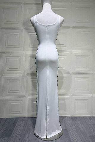 Square Neck Side-Cutout Maxi Dress