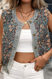 Floral Button Front Vest