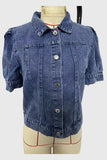 Puff Sleeve Crop Denim Jacket