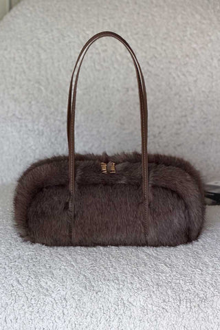 Faux Fur Top Handle Bag