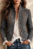 Vintage Floral Detail Military Jacket