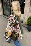 Floral Quilted Tweed Trim Coat