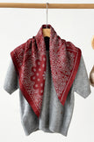 Paisley and Polka Dot Print Square Scarf