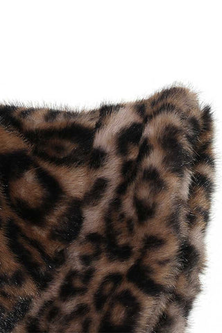 Faux Fur Leopard Print Bucket Hat