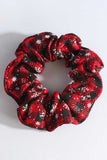Plaid Snowflake Print Scrunchie