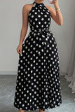 Halter Neck Pleated Maxi Dress