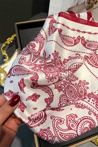 Paisley Print Satin Neck Scarf