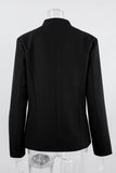 Frog Button Stand Collar Long Sleeve Blazer