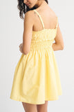 Smocked Gingham Casual Dress