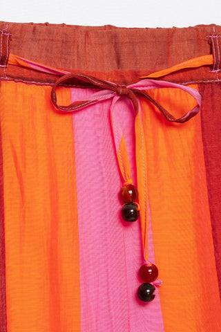 Drawstring Striped Wide-Leg Pants