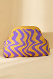 Zigzag Pattern Woven Pouch Bag