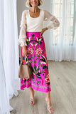 Floral Print High-Waist Midi Skirt