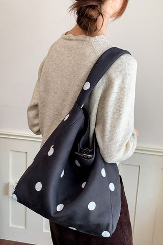 Polka Dot Slouchy Shoulder Bag