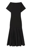 Short Sleeve Ruffle Hem Midi Casual Dress