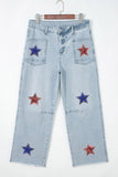 Sequin Stars Patch Pocket Shift Jeans