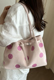 Polka Dot Buckle Strap Tote Bag
