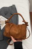 Knotted Handle Suede Shoulder Bag
