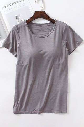 Built-In Bra Short-Sleeve T-Shirt