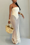 Strapless Crochet Vacation Maxi Dress