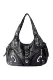 Braided Detail Multi-Zip Shoulder Bag