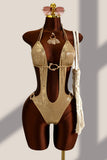 Halter Cutout Ring One-Piece Swimsuit