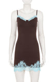 Lace Trim Sweetheart Ruched Bodycon Dress