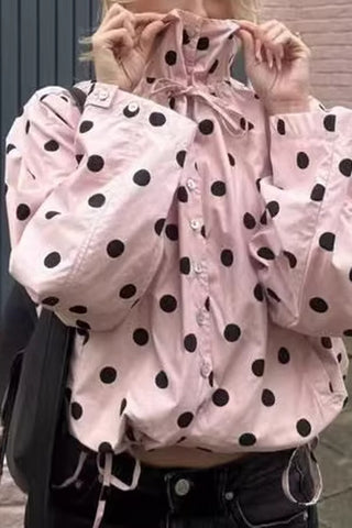 Button-Up Polka Dot Jacket