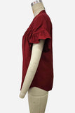 Button-Up Ruffled Sleeve Blouse