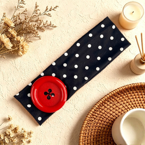 Button Accent Polka Dot Headband