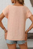 Button-Accent Eyelet T-Shirt