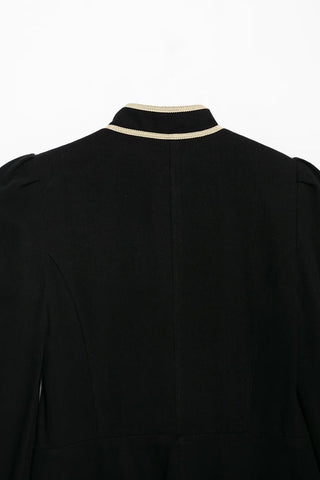 Contrast Trim Mock Neck Cropped Jacket