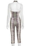 Snake Print Capri Pants Set