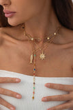 Multi-Layer Sun Fish Charm Necklace
