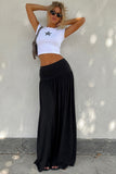 High-Waist Ruched Waistband Midi Skirt