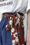 Floral Print Tie Waist Scarf Belt