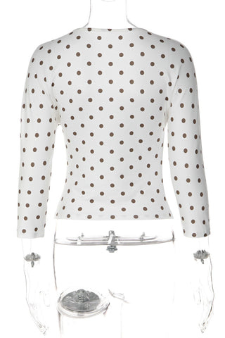 Polka Dot V-Neck Crop Top
