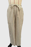 Drawstring Striped Wide-Leg Casual Pants