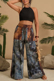 Drawstring Wide-Leg Casual Pants