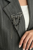 Heart Chain Safety Pin Brooch