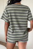Striped Lounge Short Set