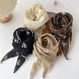 Patterned Lace Trim Scarf