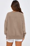 Crew Neck Side Slit Pullover