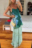 Tie-Back Floral Skirt Set