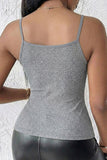 Floral Lace Trim Ribbed Cami