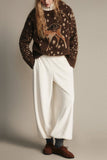 Fish Graphic Crew Neck Knit Sweater