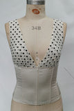 Polka Dot V-Neck Corset Tank Top