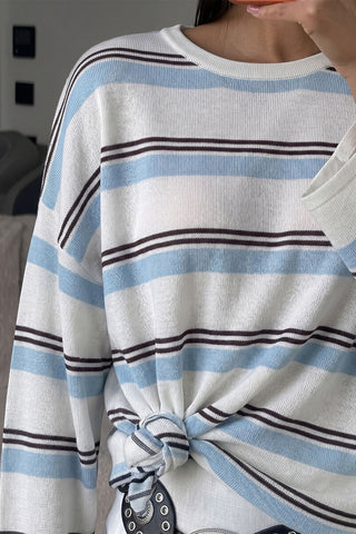 Striped Crew Neck Long Sleeve Top