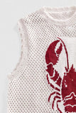 Graphic Lobster Mesh Tank Top